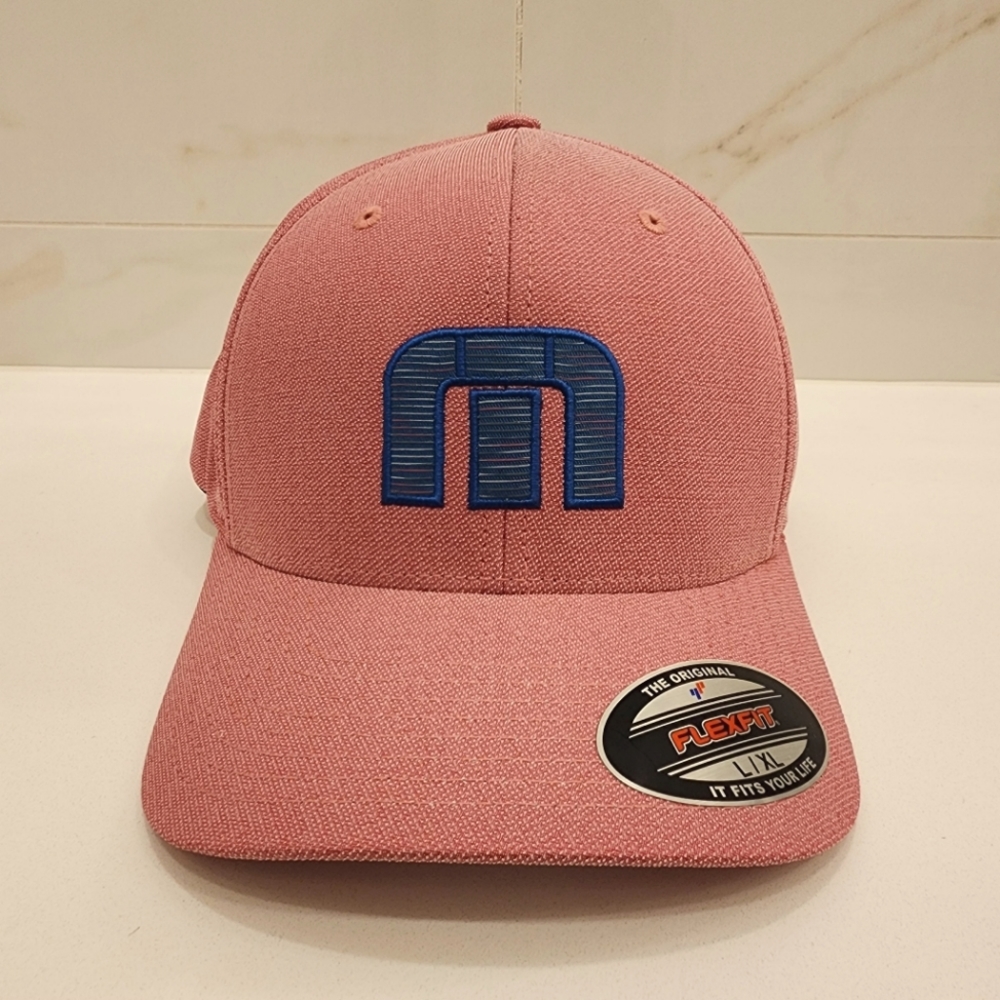 TravisMathew Men's Caribbean Fitted Hat - L/XL - Heather Earth Red